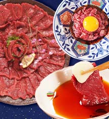 馬刺しヘルシー赤身200g！小分け便利＆専用タレ付き