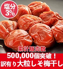 塩分3％ 訳あり 大粒 紀州南高しそ梅干し