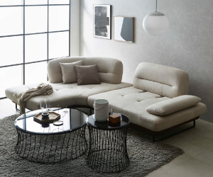 背・肘可動で多彩にくつろげる高級感あるモダンソファ