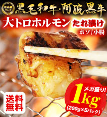 [50％オフ]大人気！大トロホルモンたれ漬け焼肉1kg