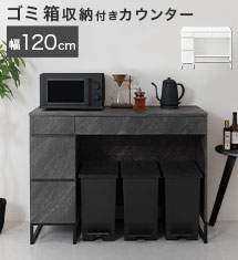 [10％オフ]ゴミ箱収納付きカウンター